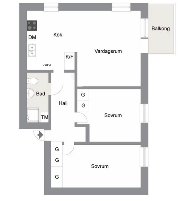 Planlösning från Fasanvägen 32, Såld i Saltängen, Nacka