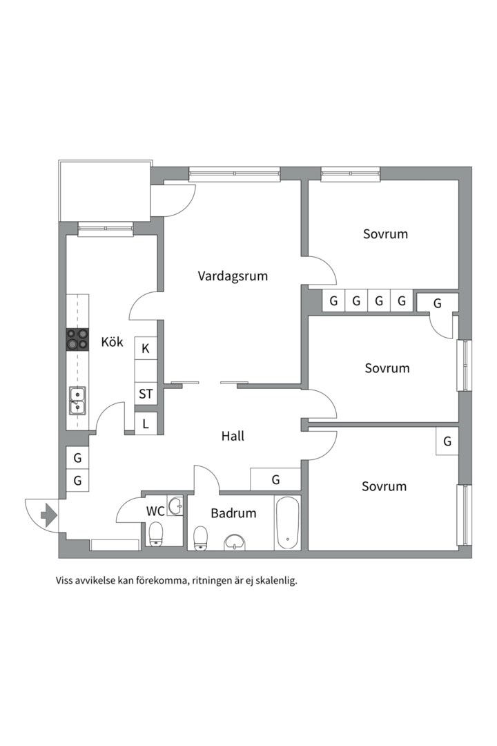 Planlösning från Tiundagatan 39, Såld i Luthagen, Uppsala