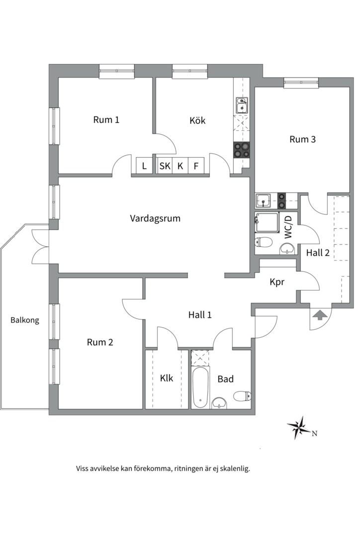 Planlösning från S:t Johannesgatan 31 B, Såld i Öfre Slotts, Uppsala