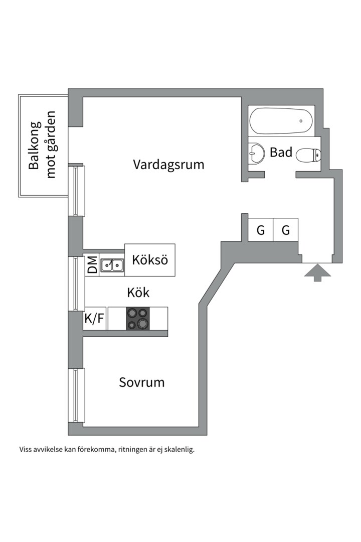Planlösning från Luthagsesplanaden 9A, Såld i Luthagen, Uppsala