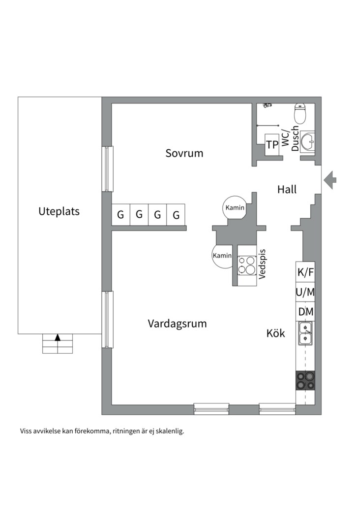 Planlösning från Krutkällarvägen 4, Såld i Karlsdal, Västerås