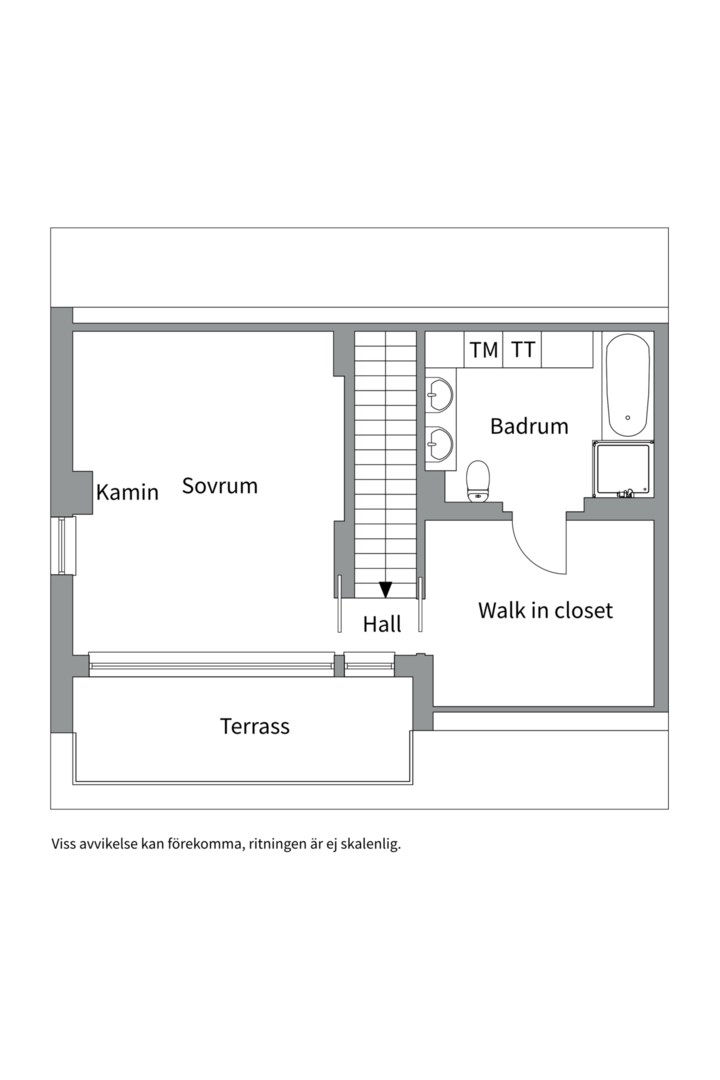 Planlösning från Norbyvägen 7B, Såld i Kåbo, Uppsala