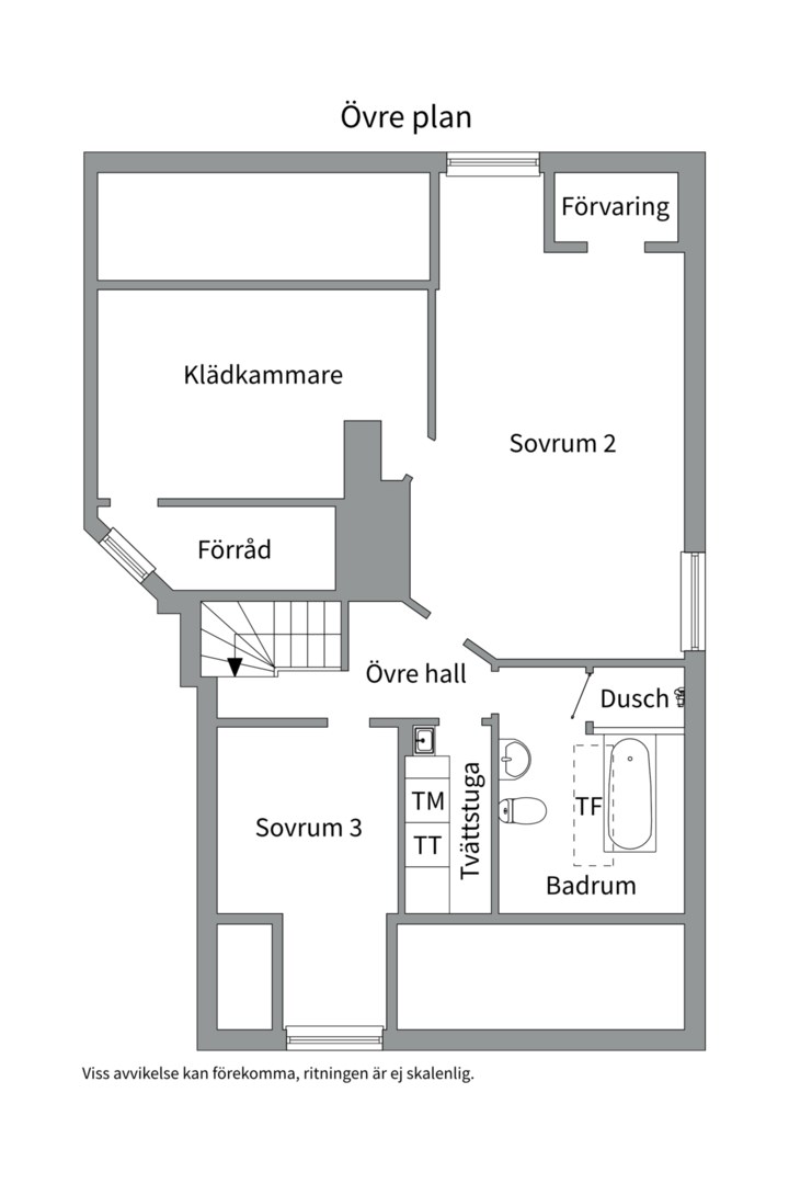 Planlösning från Eskilsgatan  3A, Såld i Fålhagen, Uppsala
