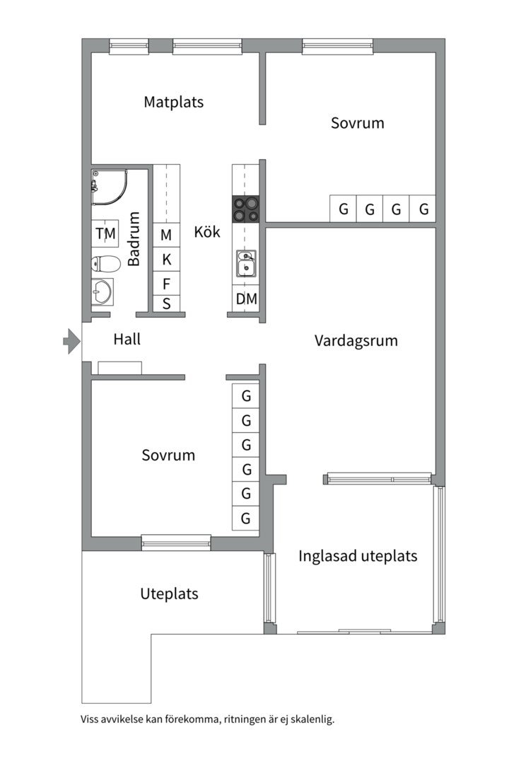 Planlösning från Dragverksgatan 21, Såld i Bäckby, Västerås