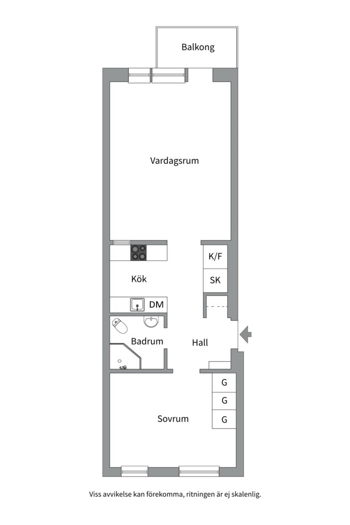 Planlösning från Geijersgatan 25D, Såld i Luthagen, Uppsala