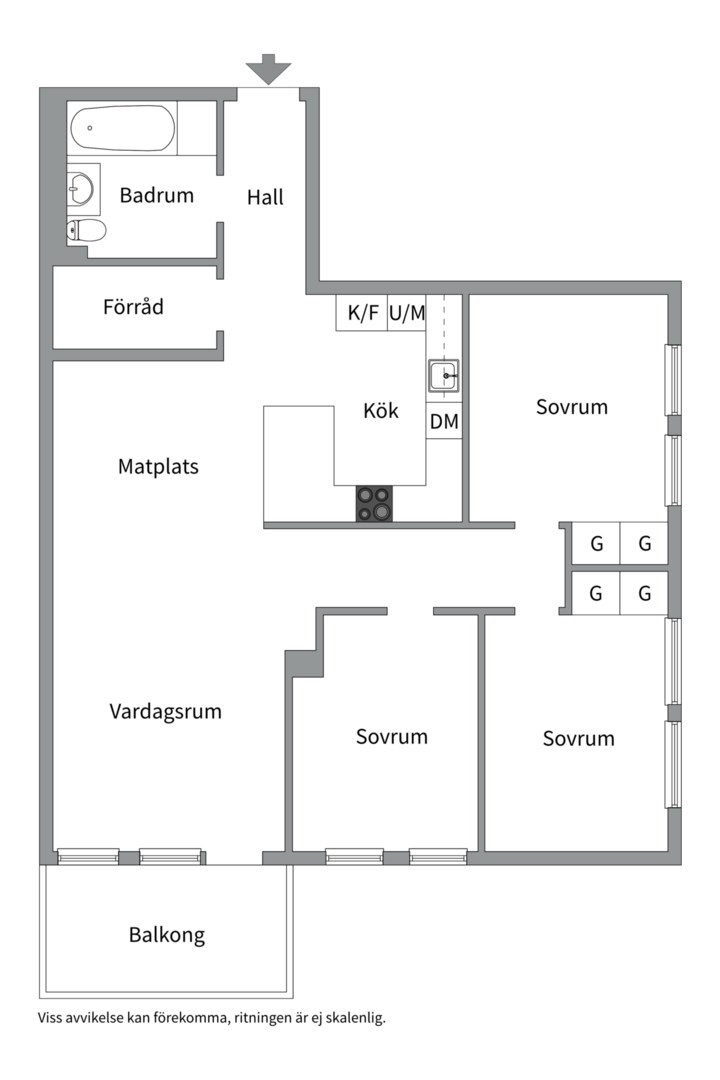 Planlösning från Ornövägen 12, Såld i Västra Orminge, Nacka