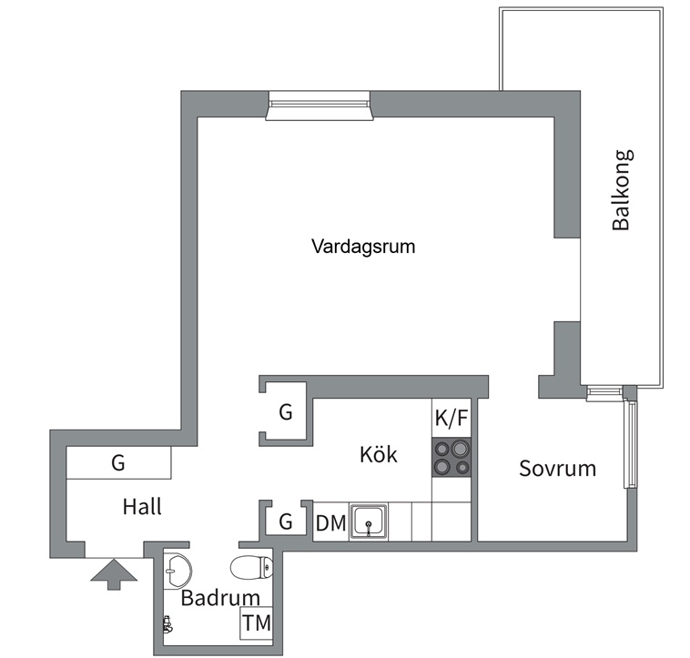 Planlösning från Rålambsvägen 69, vån 5, Kommande i Kungsholmen - Fredhäll, Stockholm