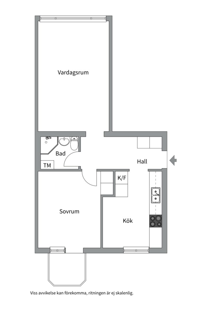 Planlösning från Murargatan 22C, Såld i Salabacke, Uppsala