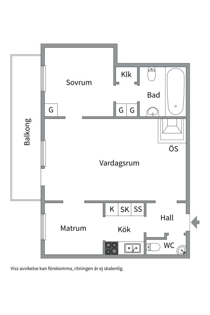 Planlösning från Luthagsesplanaden 25, Såld i Luthagen, Uppsala