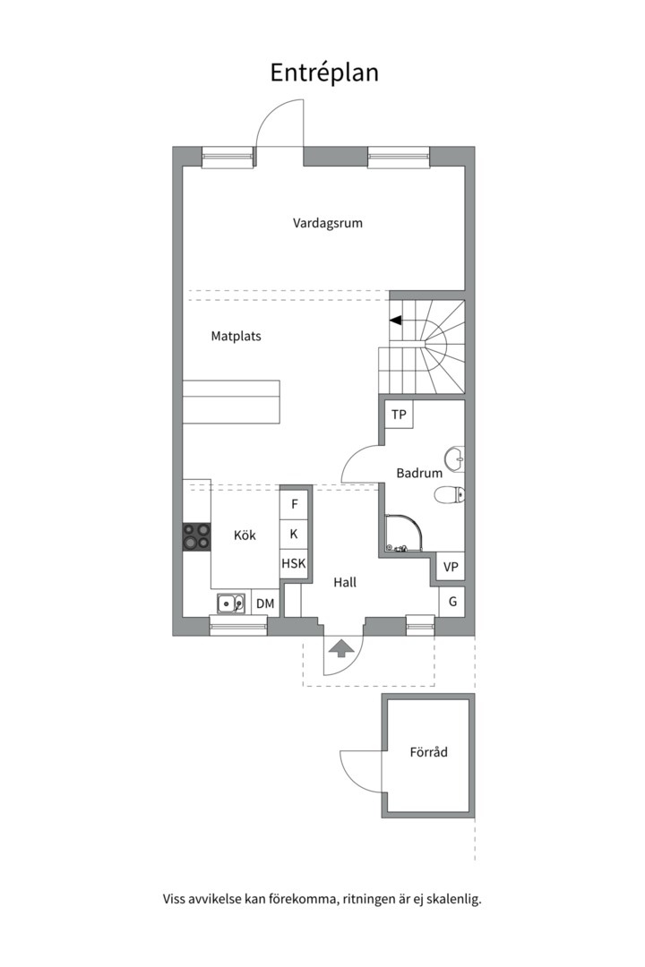 Planlösning från Hjortängsvägen 22E, Såld i Björknäs, Nacka