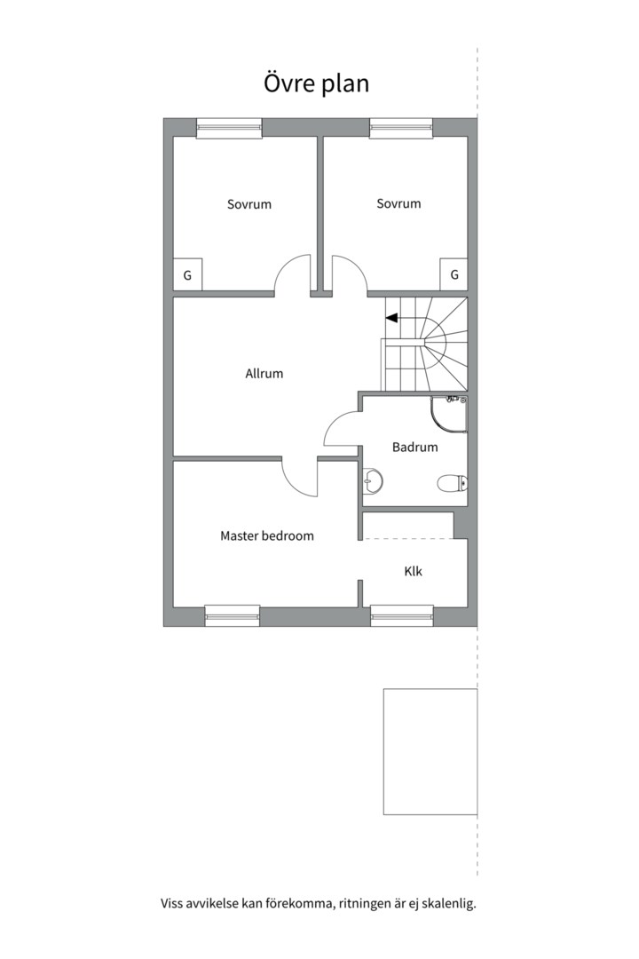 Planlösning från Hjortängsvägen 22E, Såld i Björknäs, Nacka