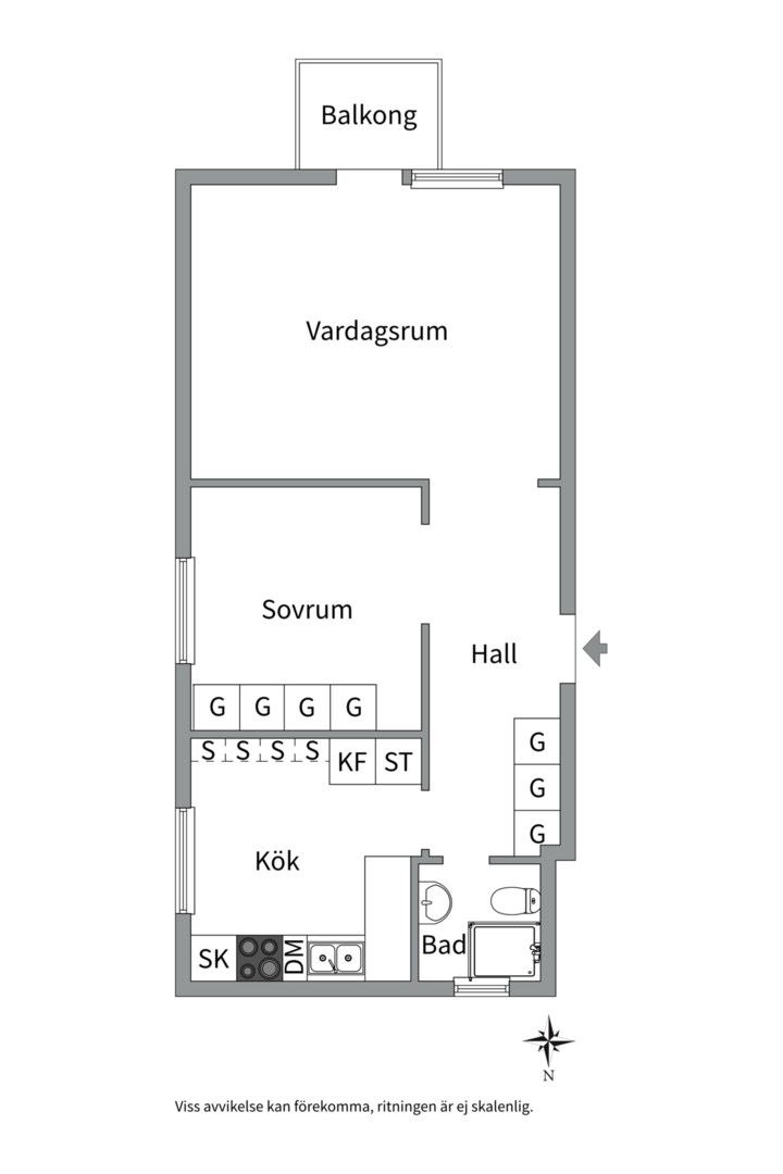 Planlösning från Geijersgatan 50 A, Såld i Luthagen, Uppsala