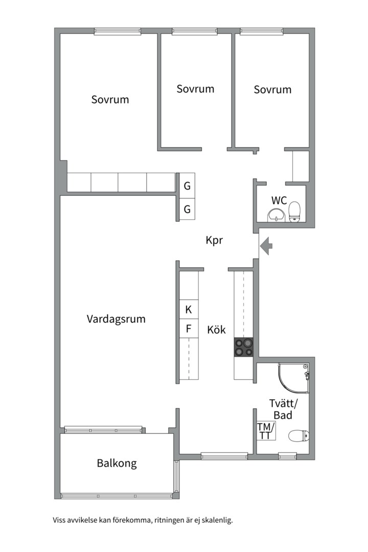 Planlösning från Ritargatan 10B, Såld i Salabacke, Uppsala