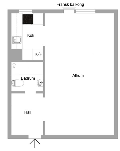 Planlösning från Edinsvägen 12, Såld i Ektorp, Nacka