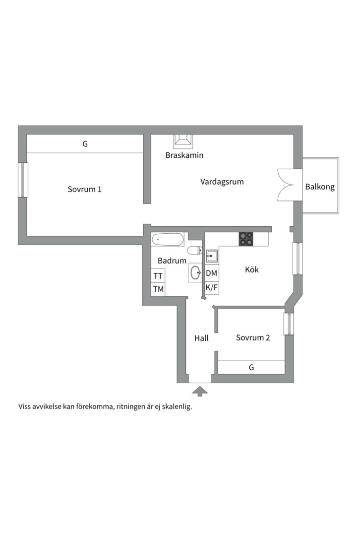 Planlösning från Karlsviksgatan 14. 2tr, Såld i Kungsholmen, Stockholm