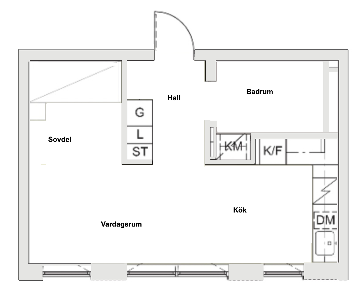 Planlösning från Tändkulevägen 27, Till salu i Nacka Strand, Nacka