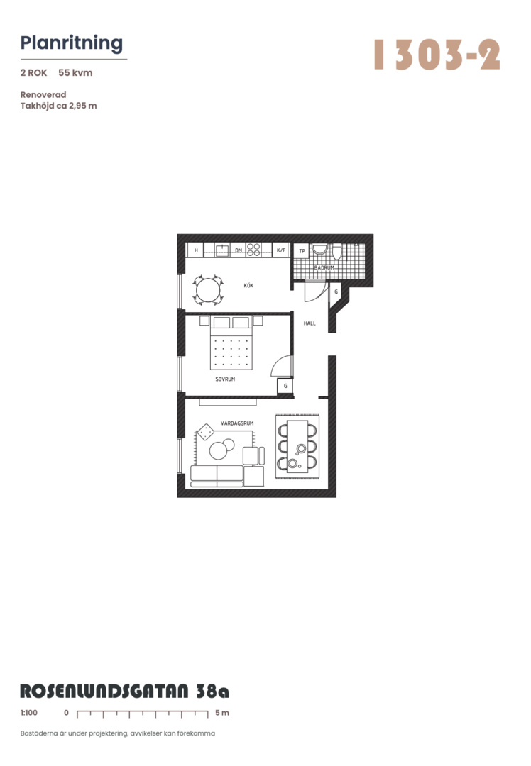 Planlösning från Rosenlundsgatan 38A, 3tr, Såld i Södermalm, Stockholm