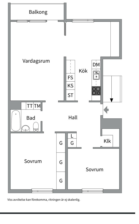 Planlösning från Folkungagatan 14B, Till salu i Svartbäcken, Uppsala