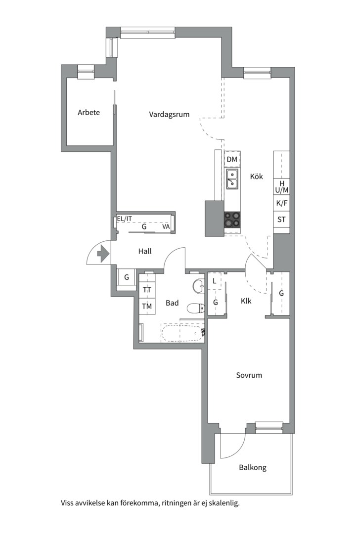 Planlösning från Kryddblandargatan 7, Kommande i Centrum, Uppsala