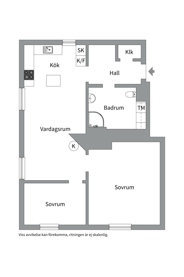 Planlösning från Skeviksgatan 2B, Såld i Gustavsberg - Höjdhagen, Värmdö