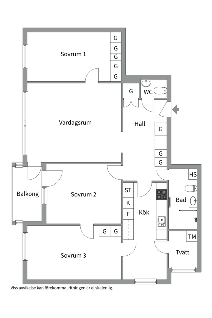 Planlösning från Gamla Värmdövägen 4, 6tr, Såld i Finntorp, Nacka