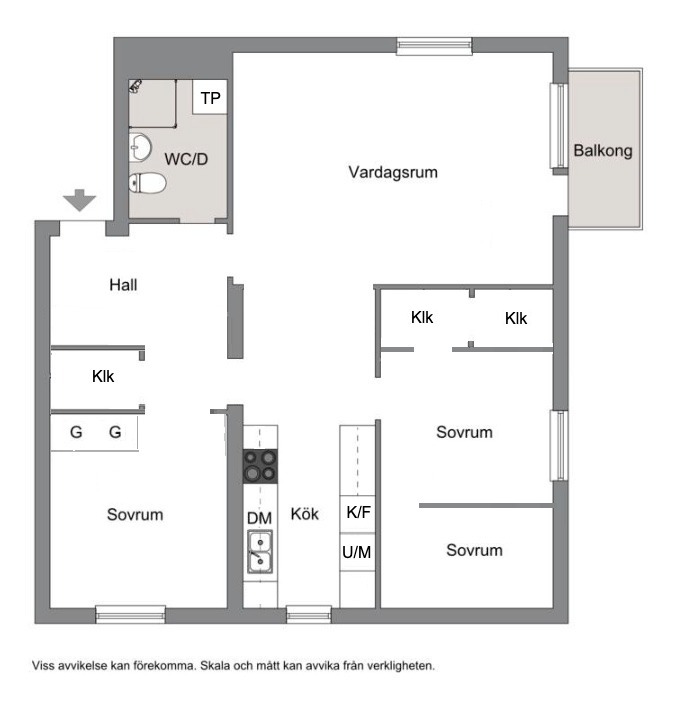 Planlösning från Beckasinvägen 33, Såld i Saltängen, Nacka