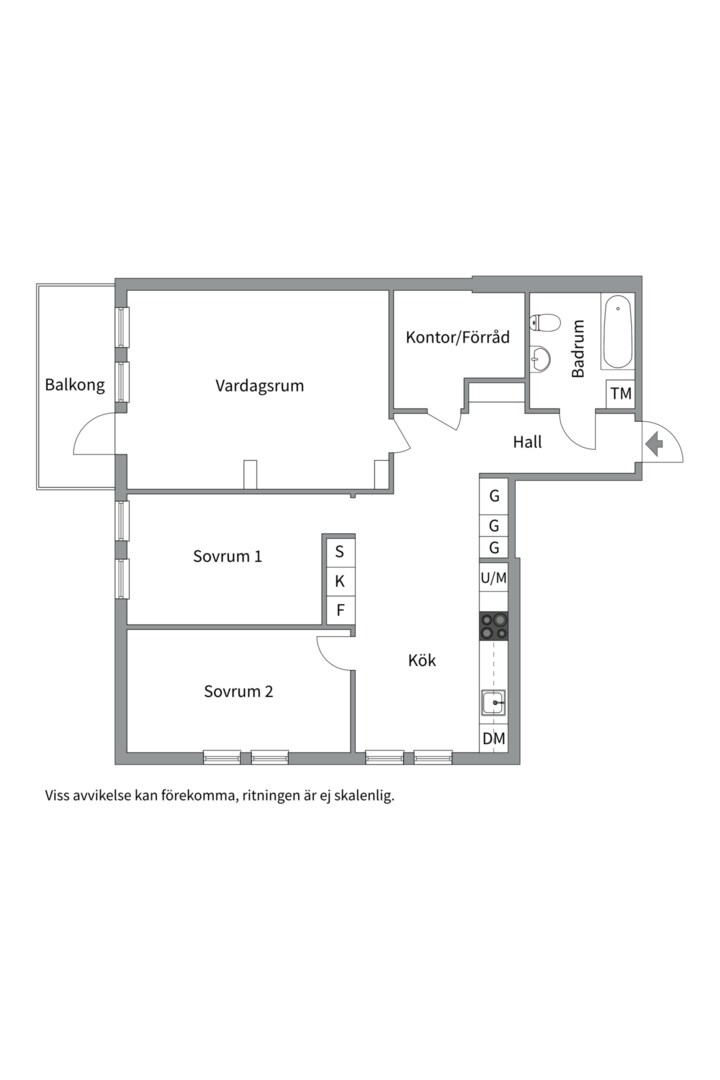 Planlösning från Skarpövägen 33, Till salu i Västra Orminge, Nacka