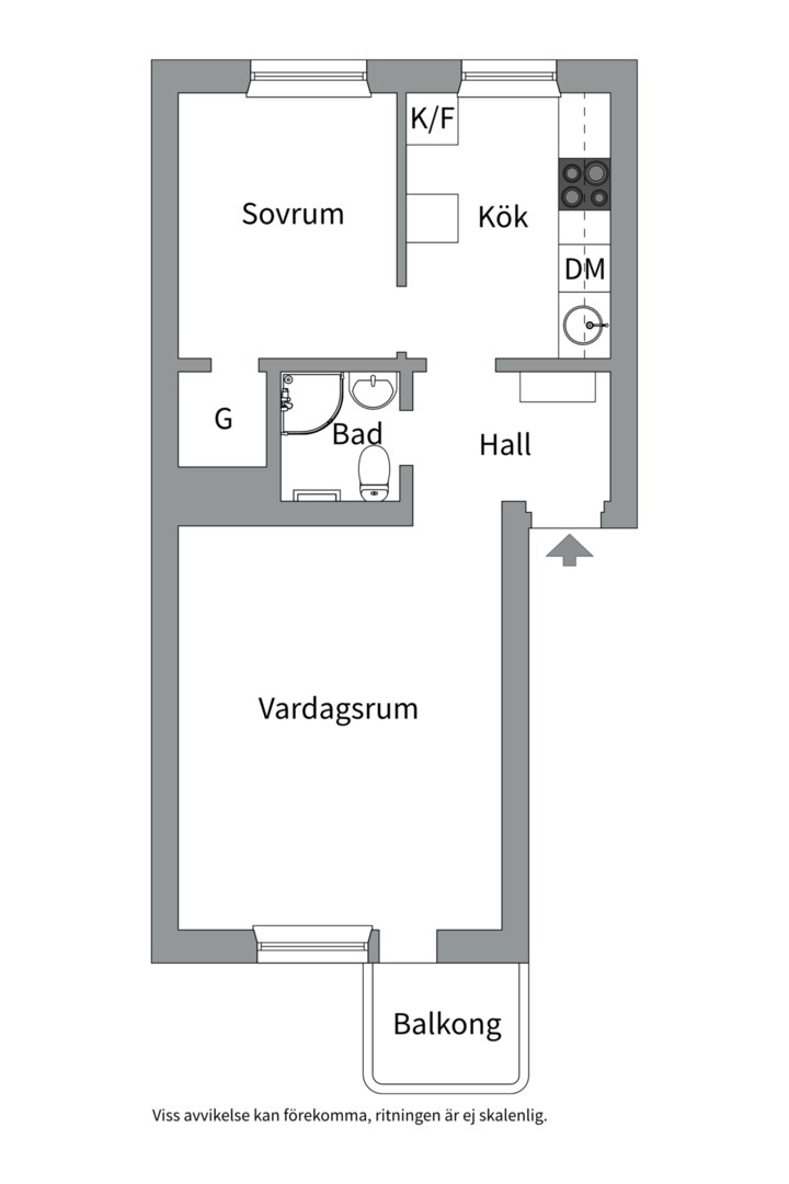 Planlösning från Vegagatan 2B, Såld i Vega, Västerås
