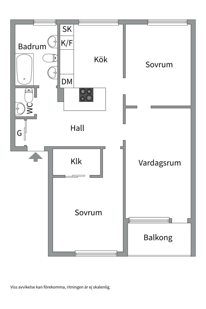Planlösning från Henriksdalsringen 99, 4tr, Såld i Henriksdalsberget, Nacka