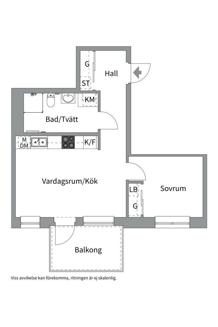 Planlösning från Gösta Wahlströms väg 2B, Såld i Rickomberga, Uppsala