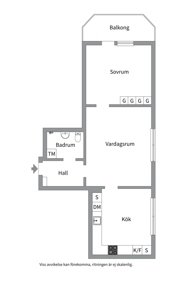 Planlösning från Ängsbacken 6, Såld i Björknäs, Nacka