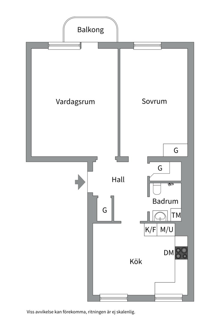 Planlösning från Sturegatan 9B, Såld i City, Västerås