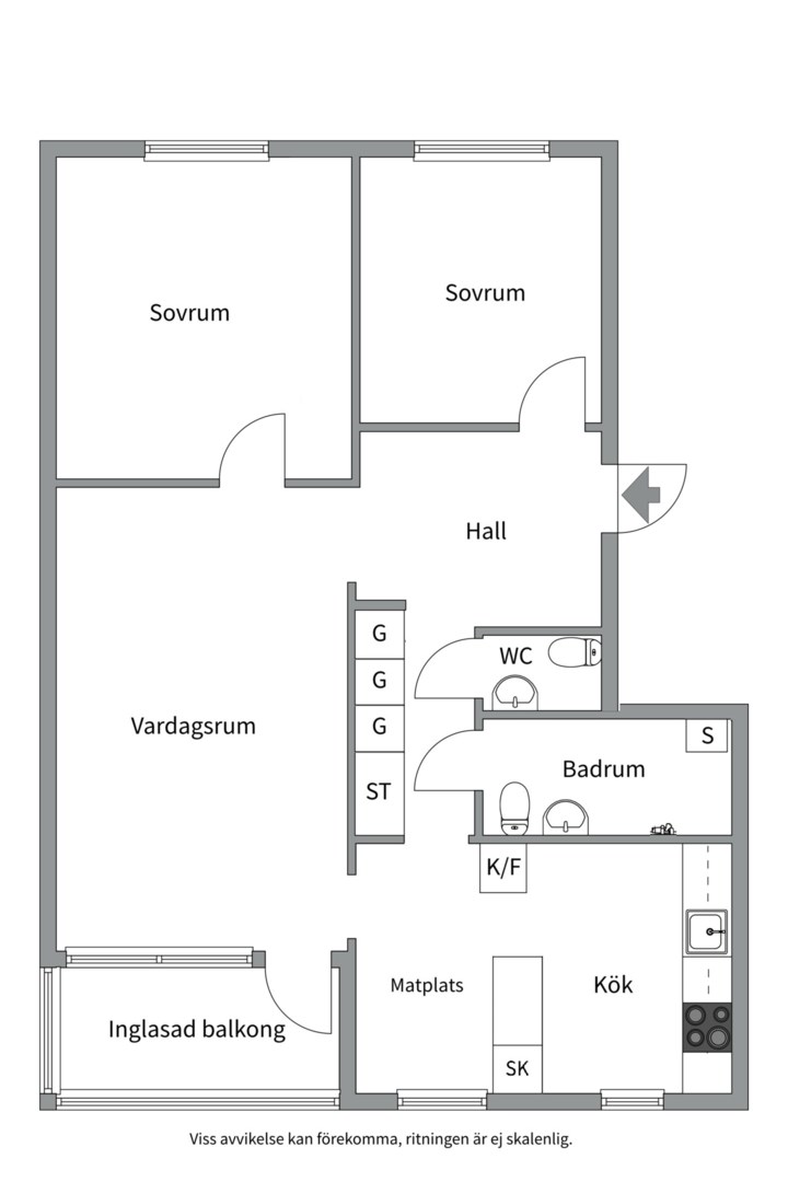 Planlösning från Molngatan 9, Såld i Gränby, Uppsala