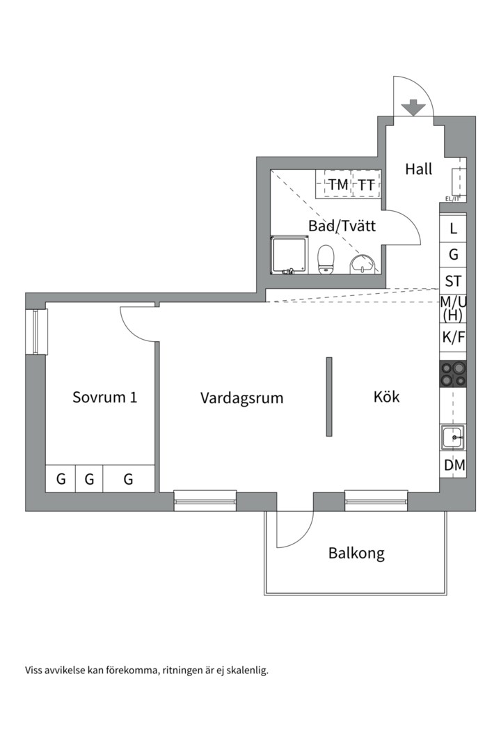 Planlösning från Tollare Ängsväg 28, 2tr, Såld i Tollare, Nacka