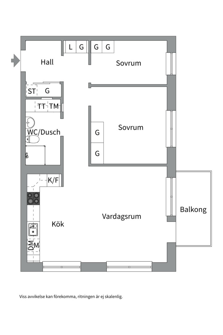 Planlösning från Kantorsgatan 5, Såld i Kapellgärdet, Uppsala