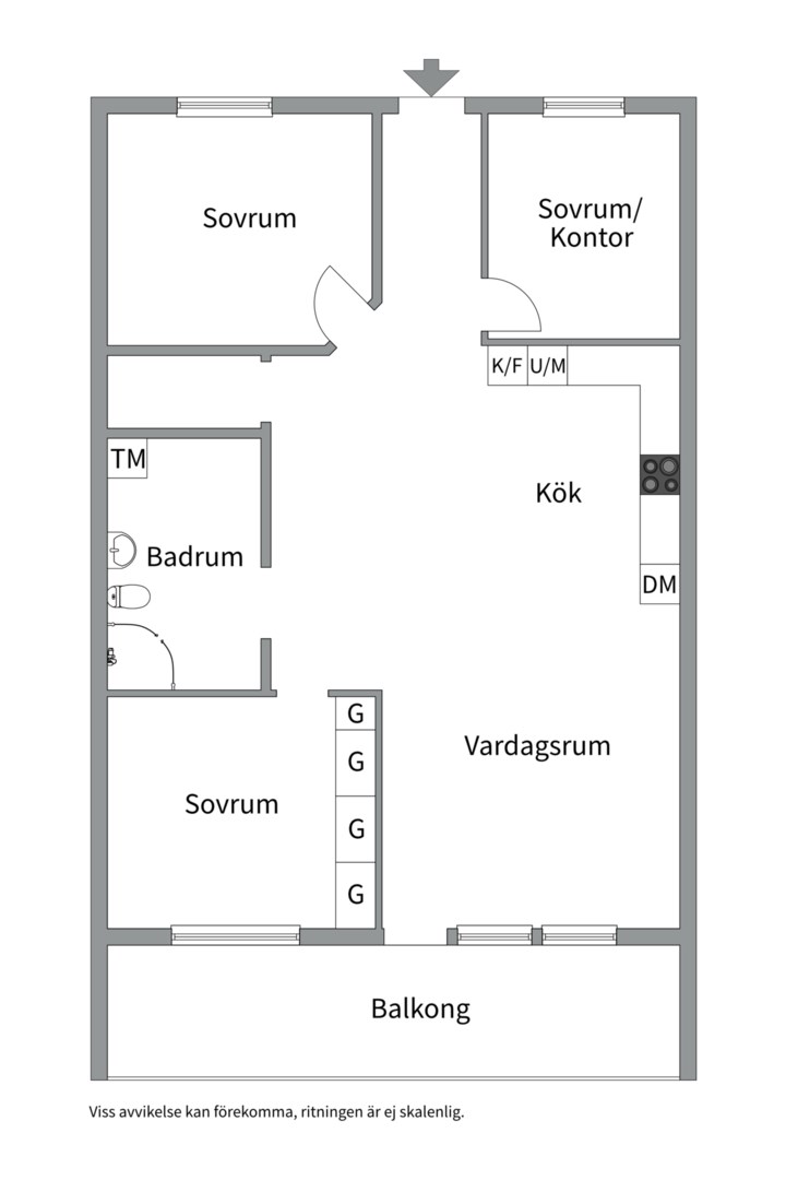 Planlösning från Dagermansgatan 6C, Såld i Löten, Uppsala