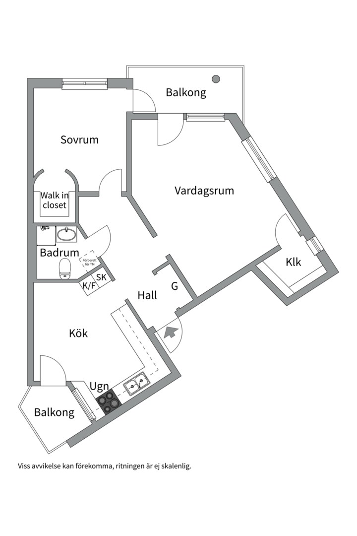 Planlösning från Sickla Strand 76, Såld i Sickla, Nacka