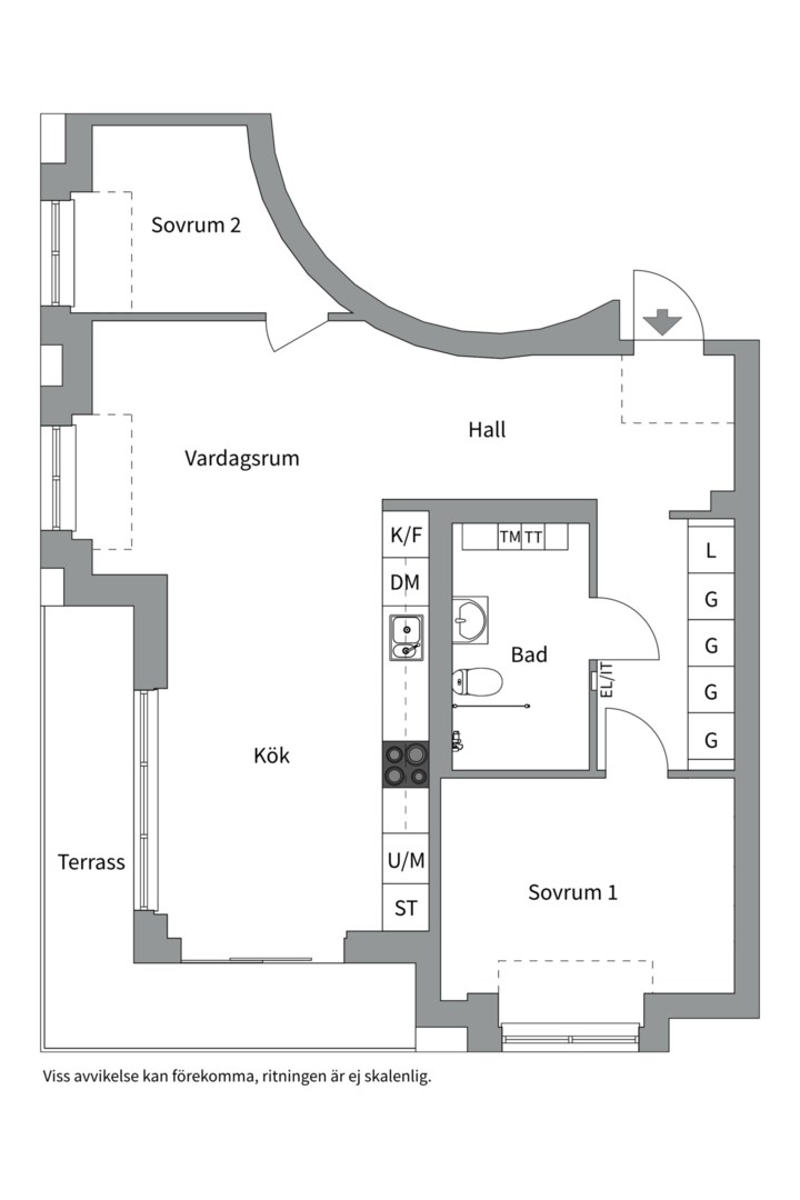 Planlösning från Augustendalsvägen 23, Såld i Nacka Strand, Nacka