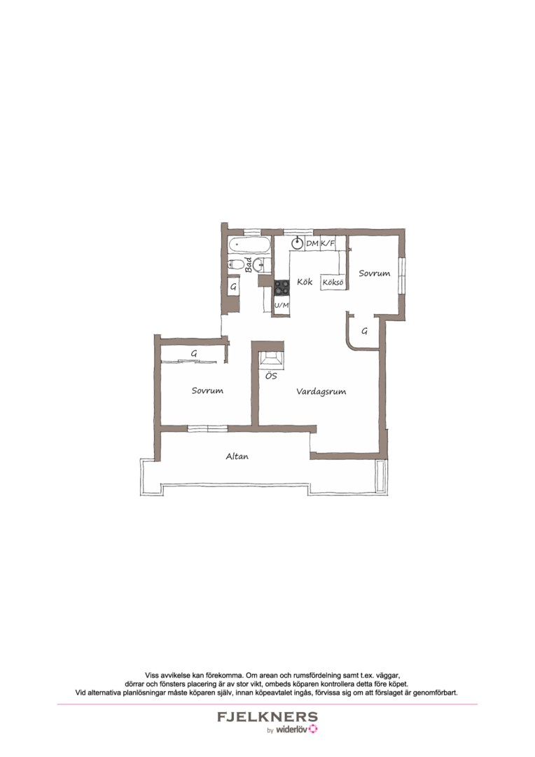 Planlösning från Havsfruvägen 12, Kommande i Bromma - Smedslätten, Stockholm