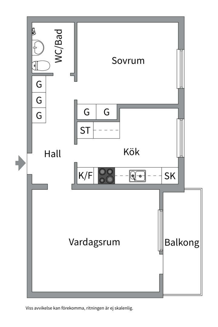 Planlösning från Apelgatan 7 C, Såld i Salabacke, Uppsala
