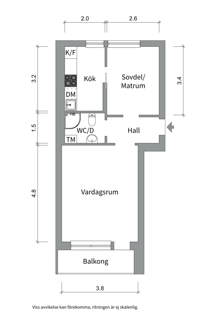 Planlösning från Fålhagsleden 4B, Såld i Fålhagen, Uppsala