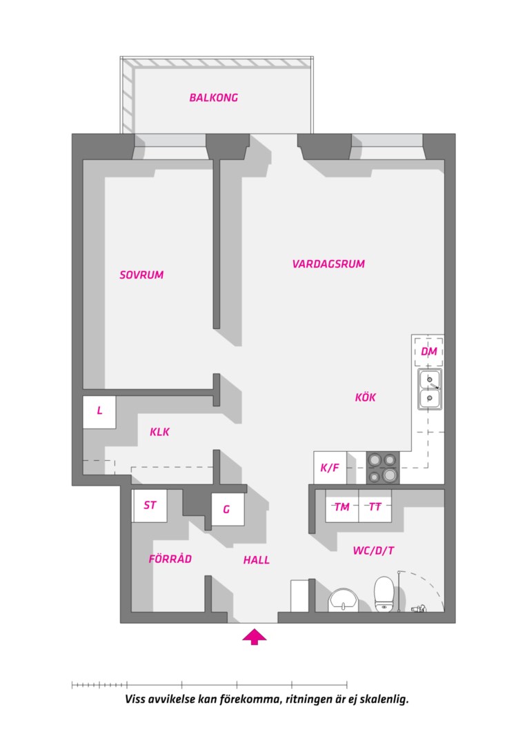 Planlösning från Råbyvägen 41, Såld i Kvarngärdet, Uppsala