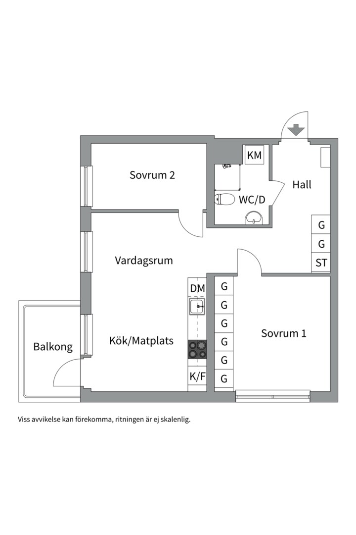 Planlösning från Edövägen 7I, 2tr, Såld i Västra Orminge, Nacka