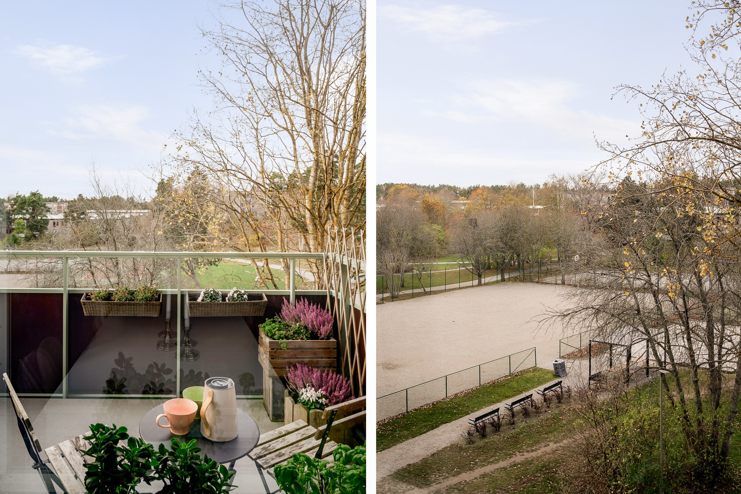 Fritt läge mot parken och dess grönska i väster & sydväst.