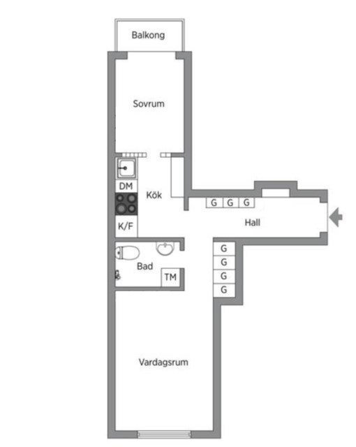 Planlösning från Kungsholms strand 171, 5tr, Kommande i Kungsholmen, Stockholm