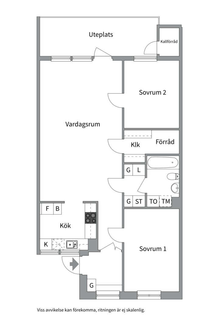 Planlösning från Köpenhamnsgatan 15, Såld i Ekeby, Uppsala