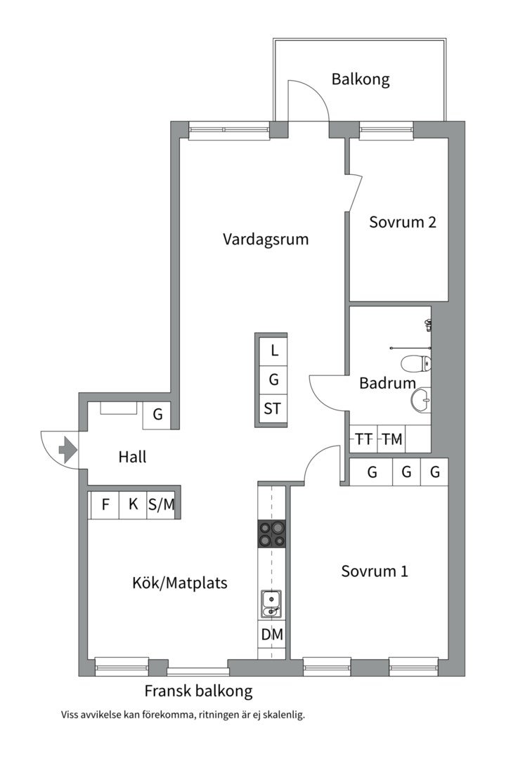 Planlösning från Sickla Industriväg 10, Såld i Sickla, Nacka