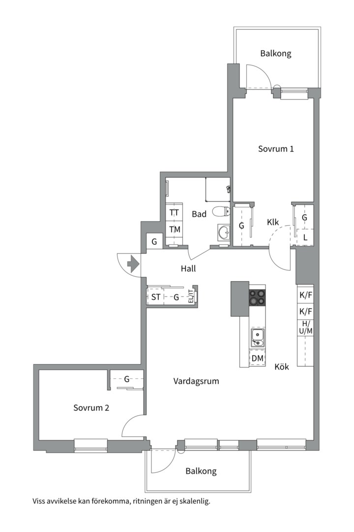 Planlösning från Kungsgatan 66B, Såld i Centrum, Uppsala