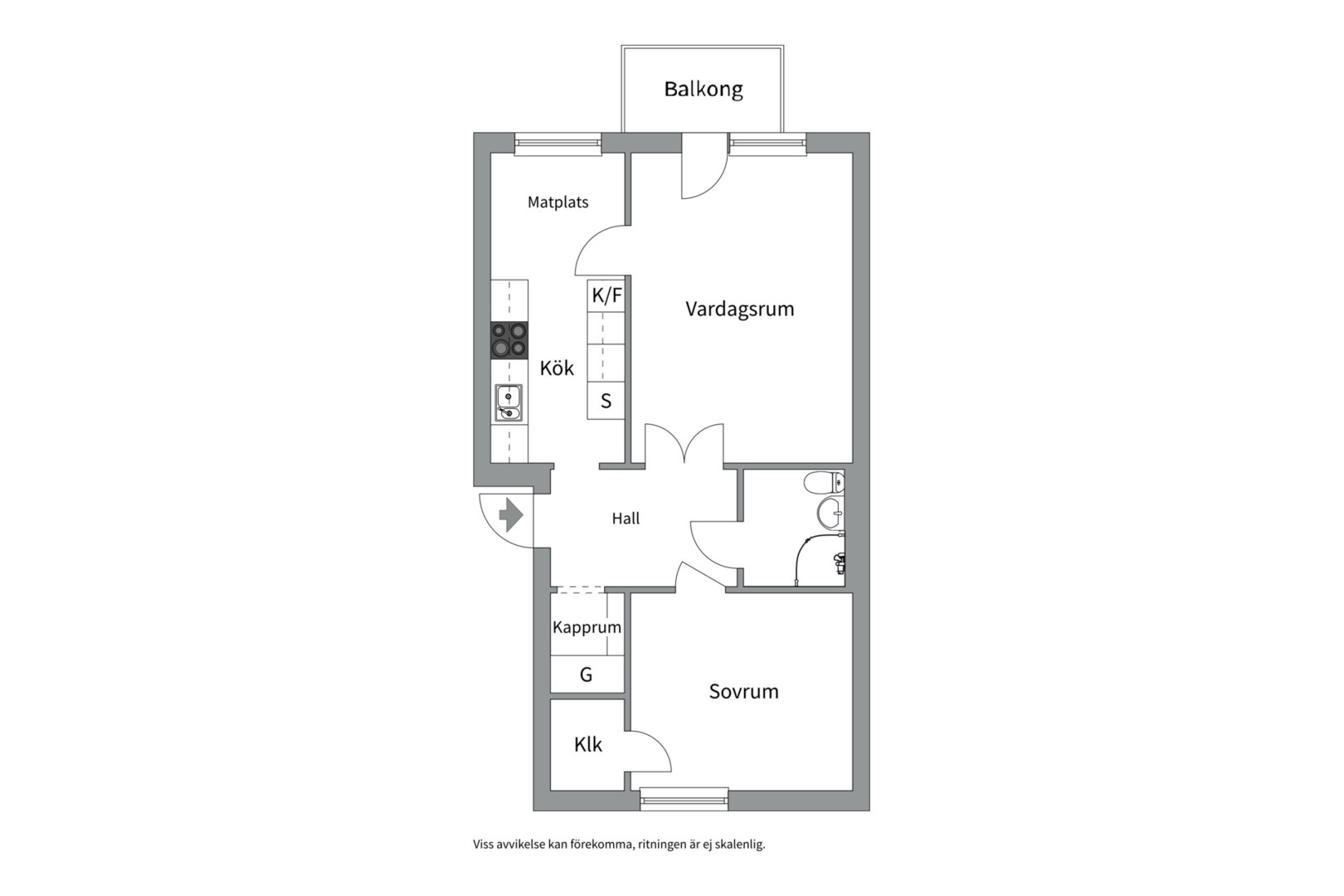 Planlösning från Stabby allé 9 B, Såld i Luthagen, Uppsala