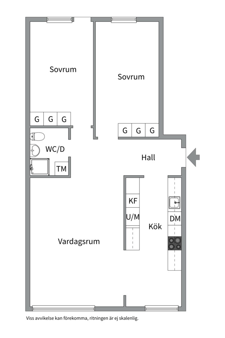 Planlösning från Kungsgatan 67A, Såld i Centrum, Uppsala